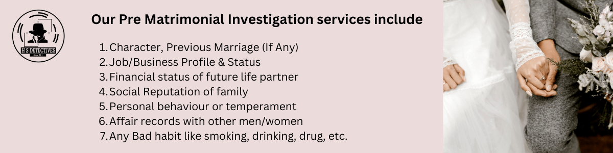 Our Pre Matrimonial Investigation services include